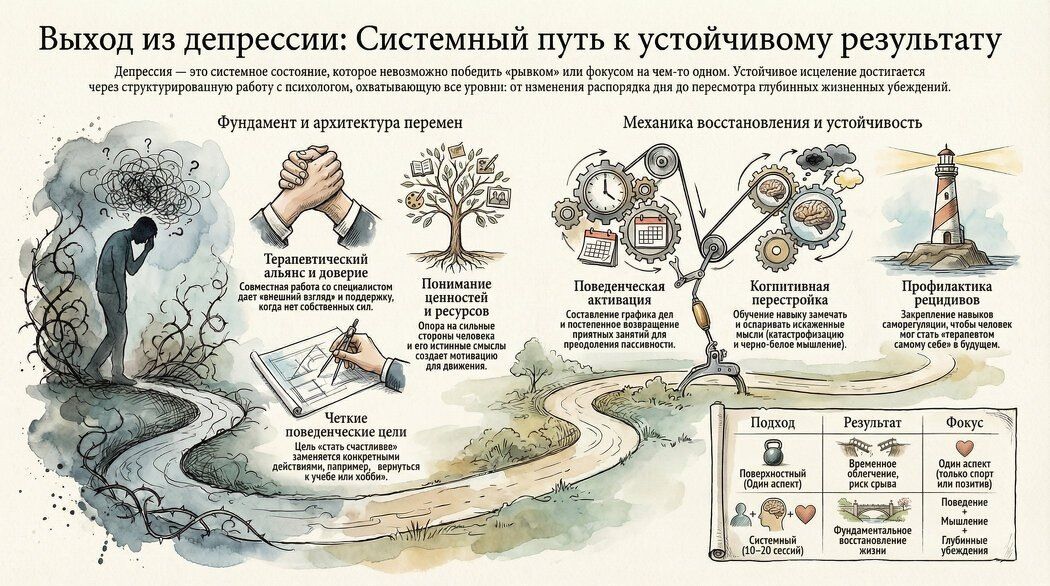 Как комплексный подход помогает преодолеть депрессию